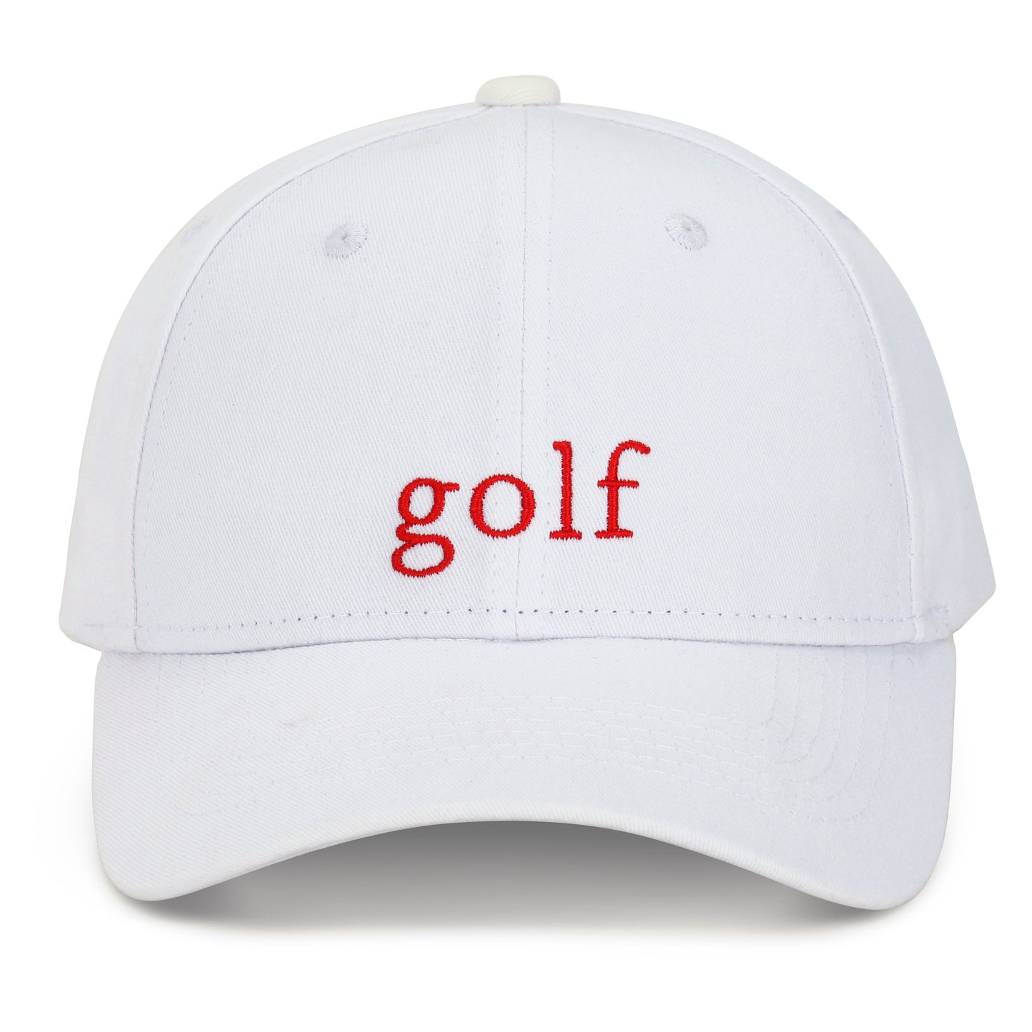 East/18 Men's Montauk Embroidered Golf Hat, White/Red, Adjustable