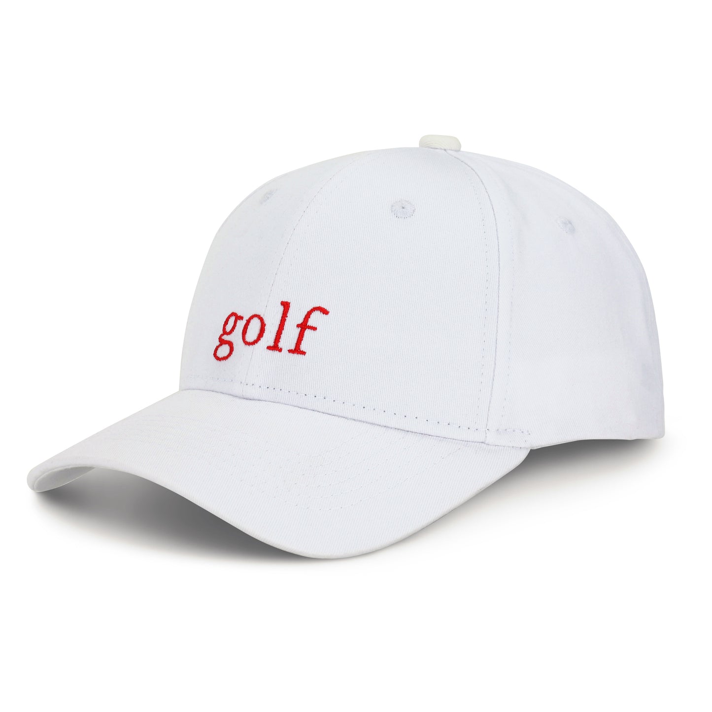 East/18 Men's Montauk Embroidered Golf Hat, White/Red, Adjustable