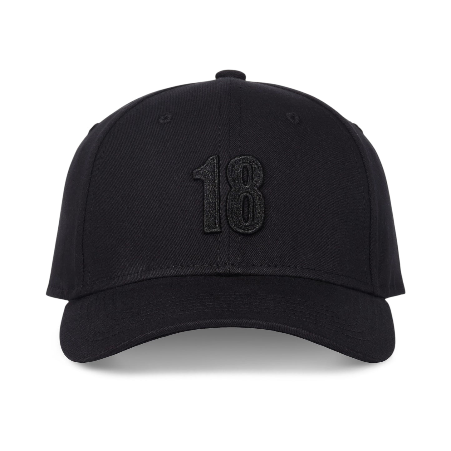 East/18 Men's Montauk "18" Embroidered Golf Hat, Black/Black, Adjustable