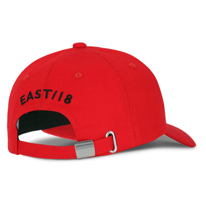 East/18 Men's Montauk Embroidered Golf Hat, Red/Black, Adjustable