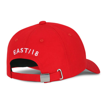 East/18 Men's Montauk Embroidered Golf Hat, Red/White, Adjustable
