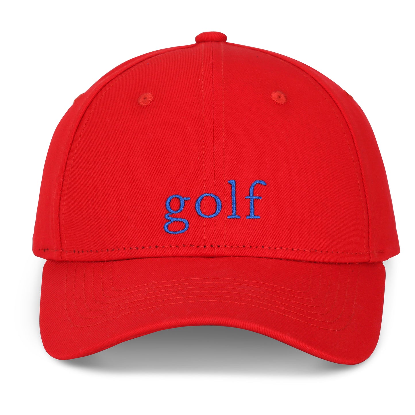 East/18 Men's Montauk Embroidered Golf Hat, Red/Blue, Adjustable