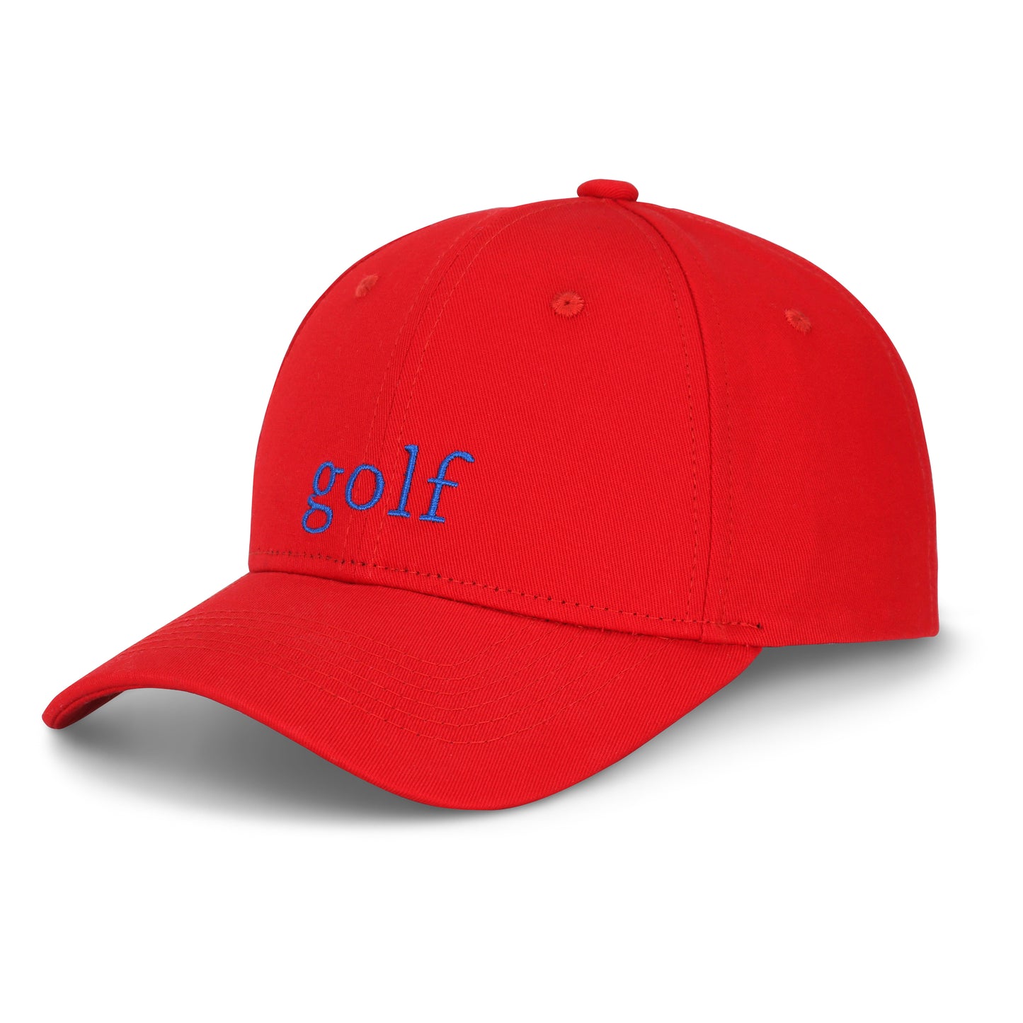 East/18 Men's Montauk Embroidered Golf Hat, Red/Blue, Adjustable