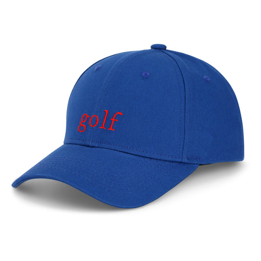 East/18 Men's Montauk Embroidered Golf Hat, Blue/Red, Adjustable
