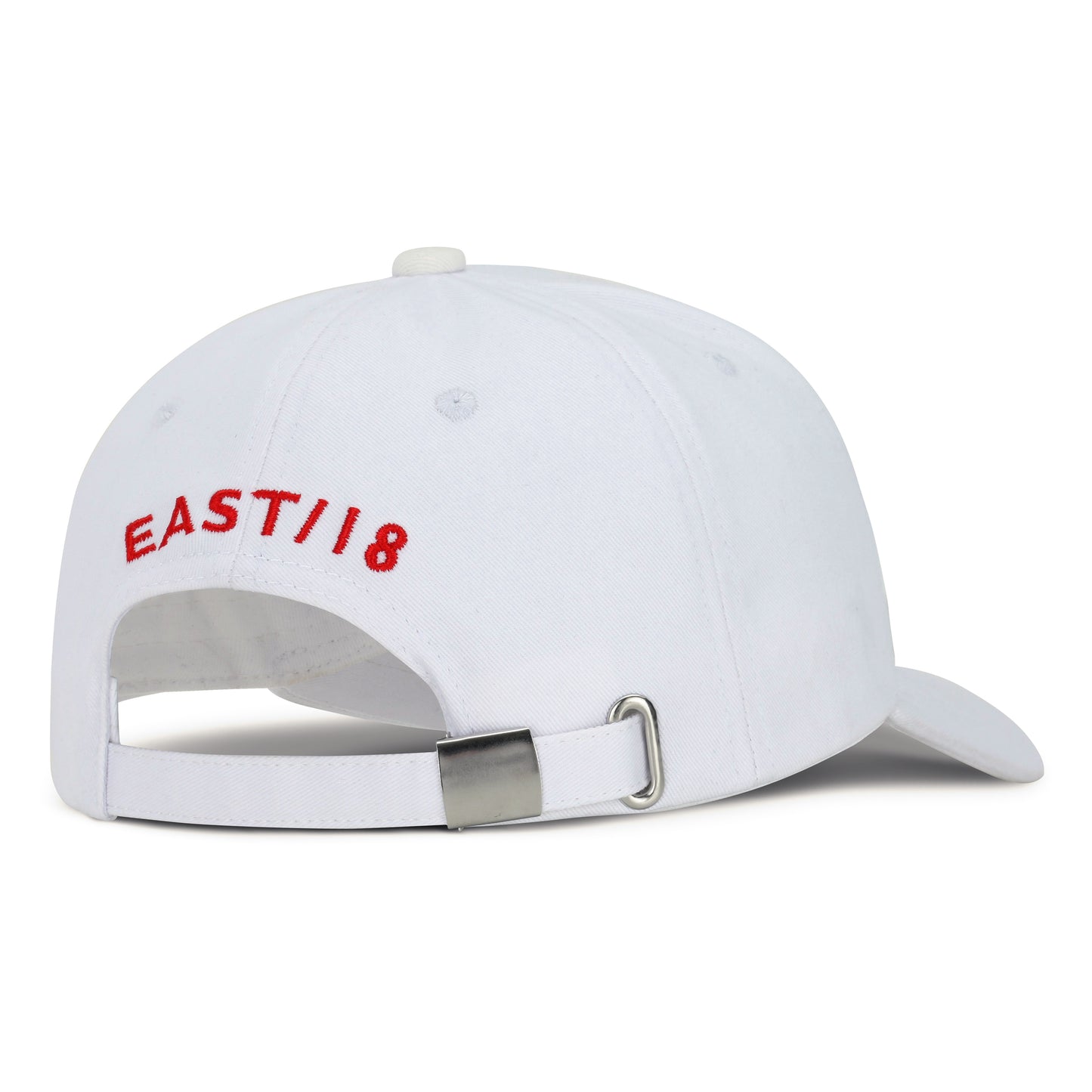 East/18 Men's Montauk Embroidered Golf Hat, White/Red, Adjustable