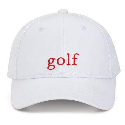 East/18 Men's Montauk Embroidered Golf Hat, White/Red, Adjustable