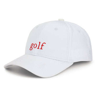 East/18 Men's Montauk Embroidered Golf Hat, White/Red, Adjustable