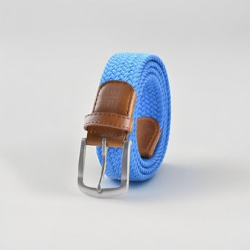 East/18 Men's Perfect Fit Woven Stretch Golf Belt, Blue, L/XL