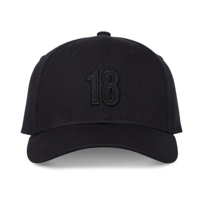 East/18 Men's Montauk "18" Embroidered Golf Hat, Black/Black, Adjustable