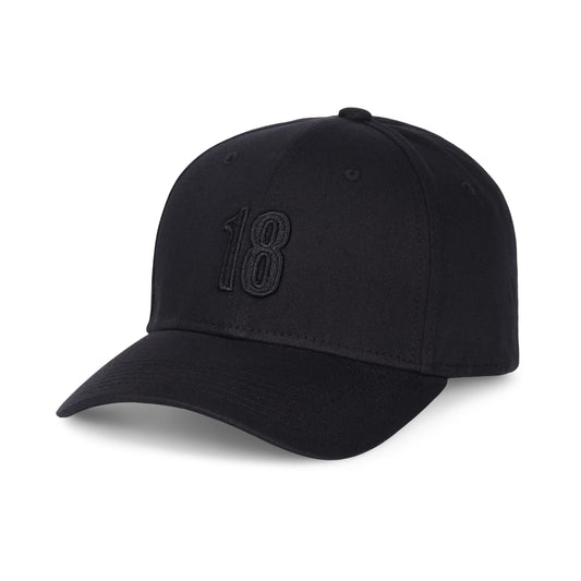 East/18 Men's Montauk "18" Embroidered Golf Hat, Black/Black, Adjustable