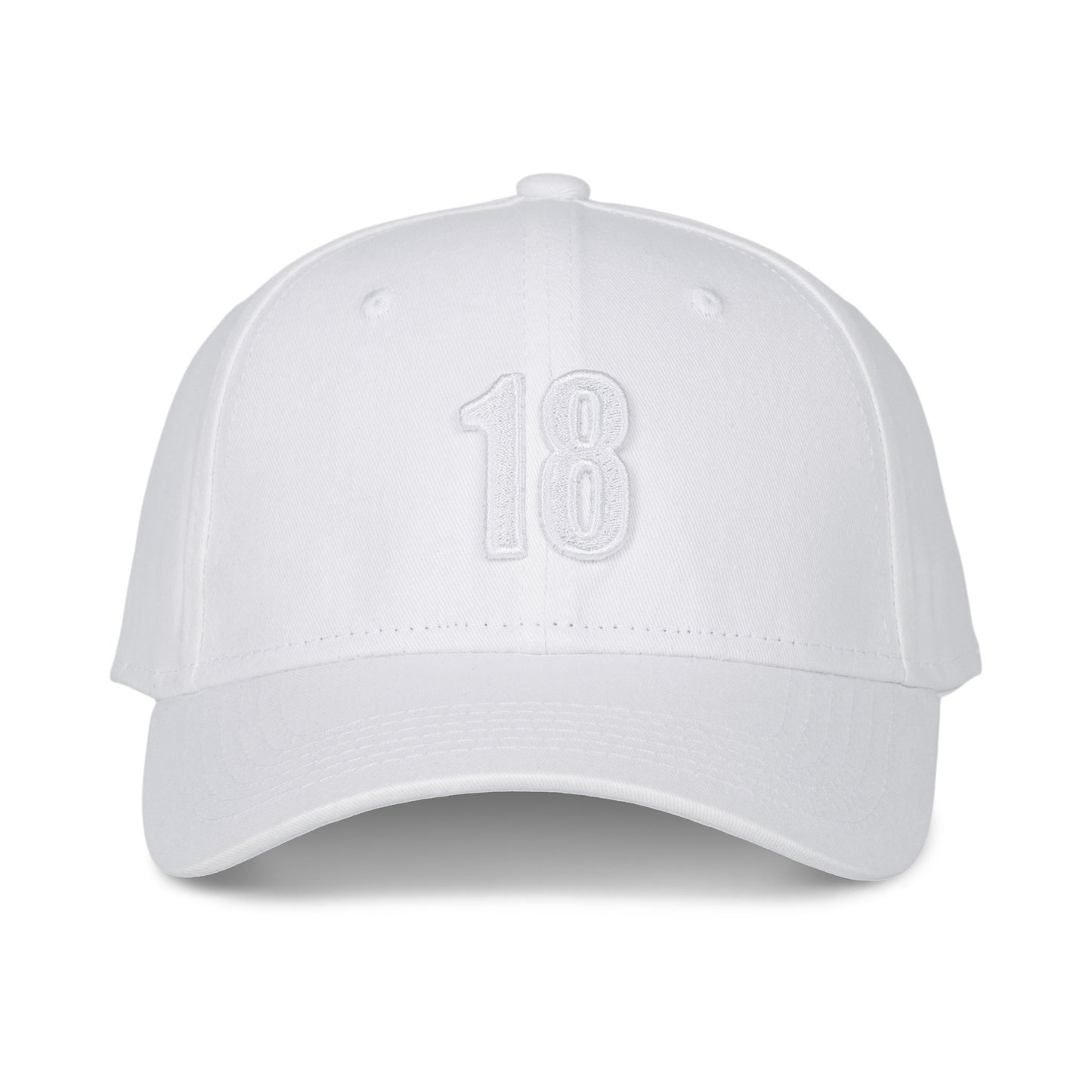 East/18 Men's Montauk "18" Embroidered Golf Hat, White/White, Adjustable