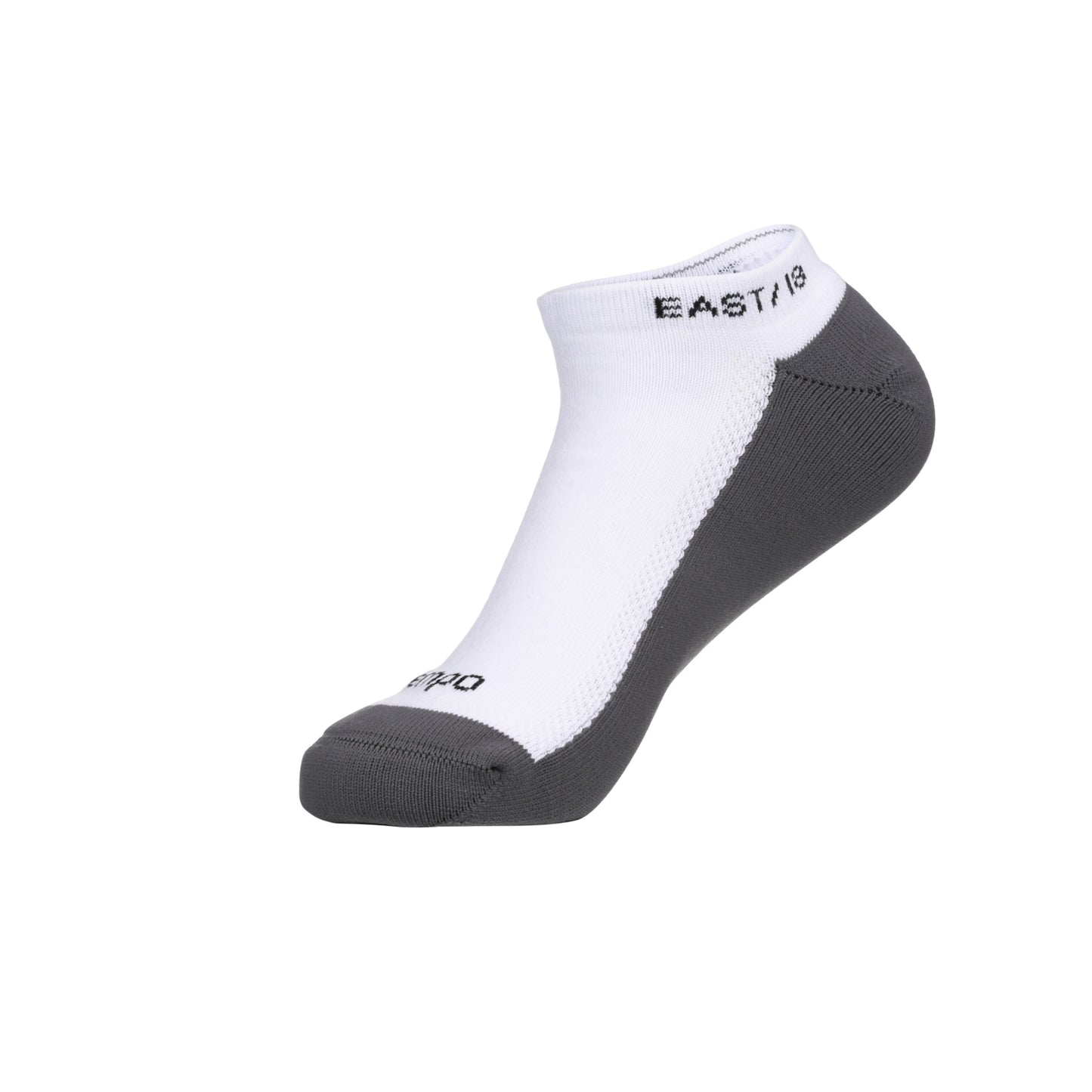 East/18 Men’s Golf No-Show Tempo First-Cut Socks, O/S, White, 4 Pack