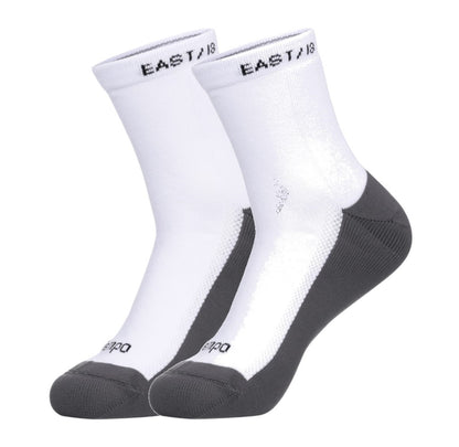 East/18 Men’s Golf High-Show Tempo Tall-Cut Socks, O/S, White, 2 Pack