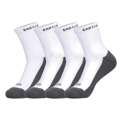 East/18 Men’s Golf High-Show Tempo Tall-Cut Socks, O/S, White, 4 Pack