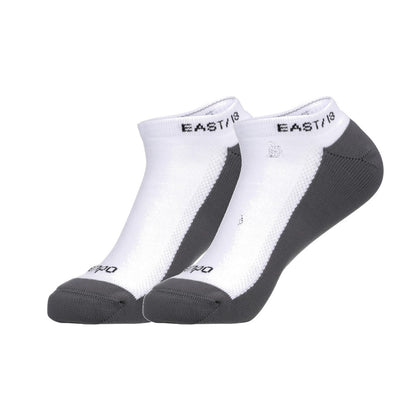 East/18 Men’s Golf No-Show Tempo First-Cut Socks, O/S, White, 2 Pack