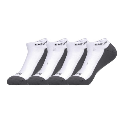 East/18 Men’s Golf No-Show Tempo First-Cut Socks, O/S, White, 4 Pack