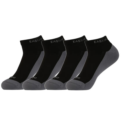 East/18 Men’s Golf Low-Show Tempo Ankle Socks, O/S, Black, 4 Pack