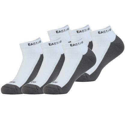 East/18 Men’s Golf Low-Show Tempo Ankle Socks, O/S, White, 6 Pack