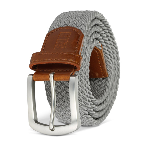 East/18 Men's Perfect Fit Woven Stretch Golf Belt, Gray