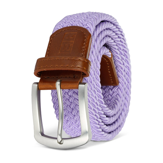 East/18 Men's Perfect Fit Woven Stretch Golf Belt, Lavender, L/XL