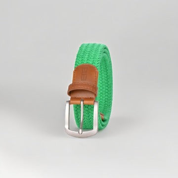 East/18 Men's Perfect Fit Woven Stretch Golf Belt, Green, L/XL