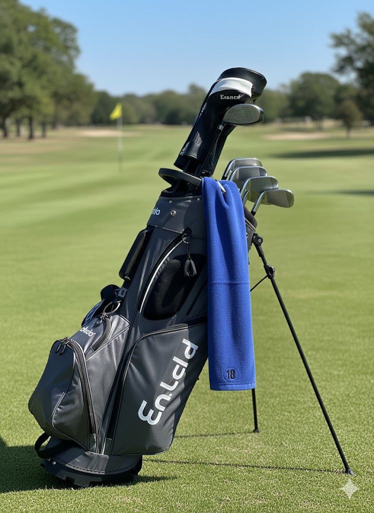 East/18 Long Terry Tri-Fold Logo Golf Towel