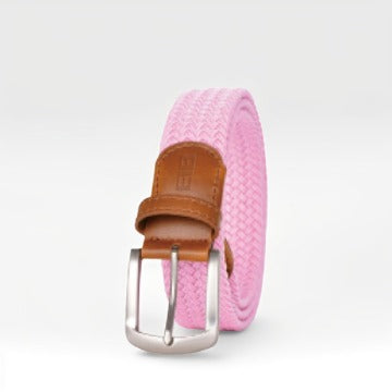 East/18 Men's Perfect Fit Woven Stretch Golf Belt, Pink, L/XL