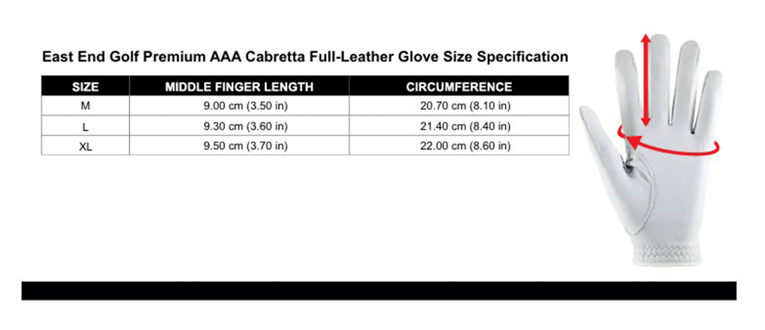 East/18 Men's Pure Touch Leather Golf Gloves