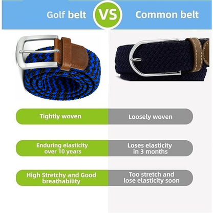 East/18 Men's Perfect Fit Woven Stretch Golf Belt, Blue Voltage