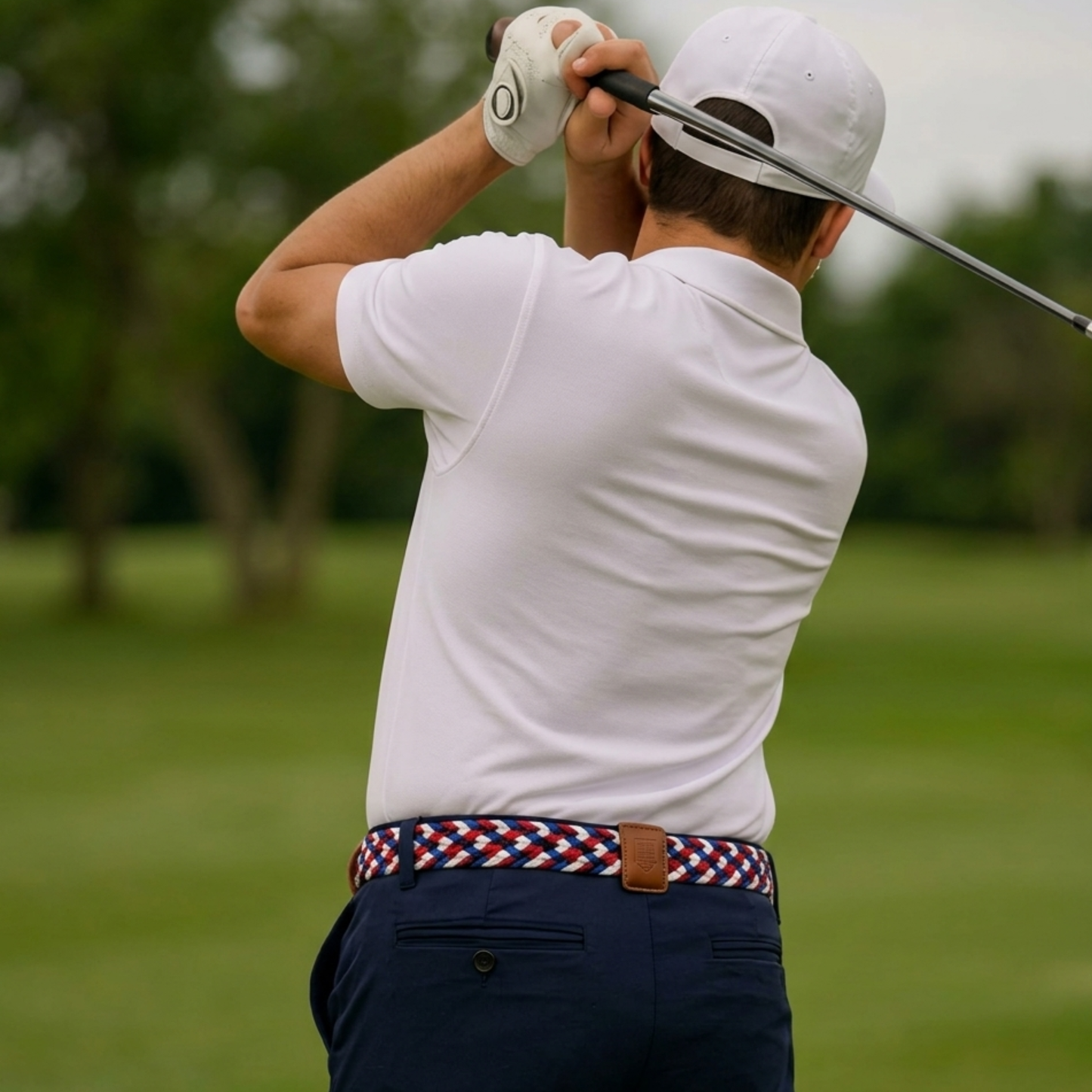 East/18 Men's Perfect Fit Woven Stretch Golf Belt, Liberty Weave