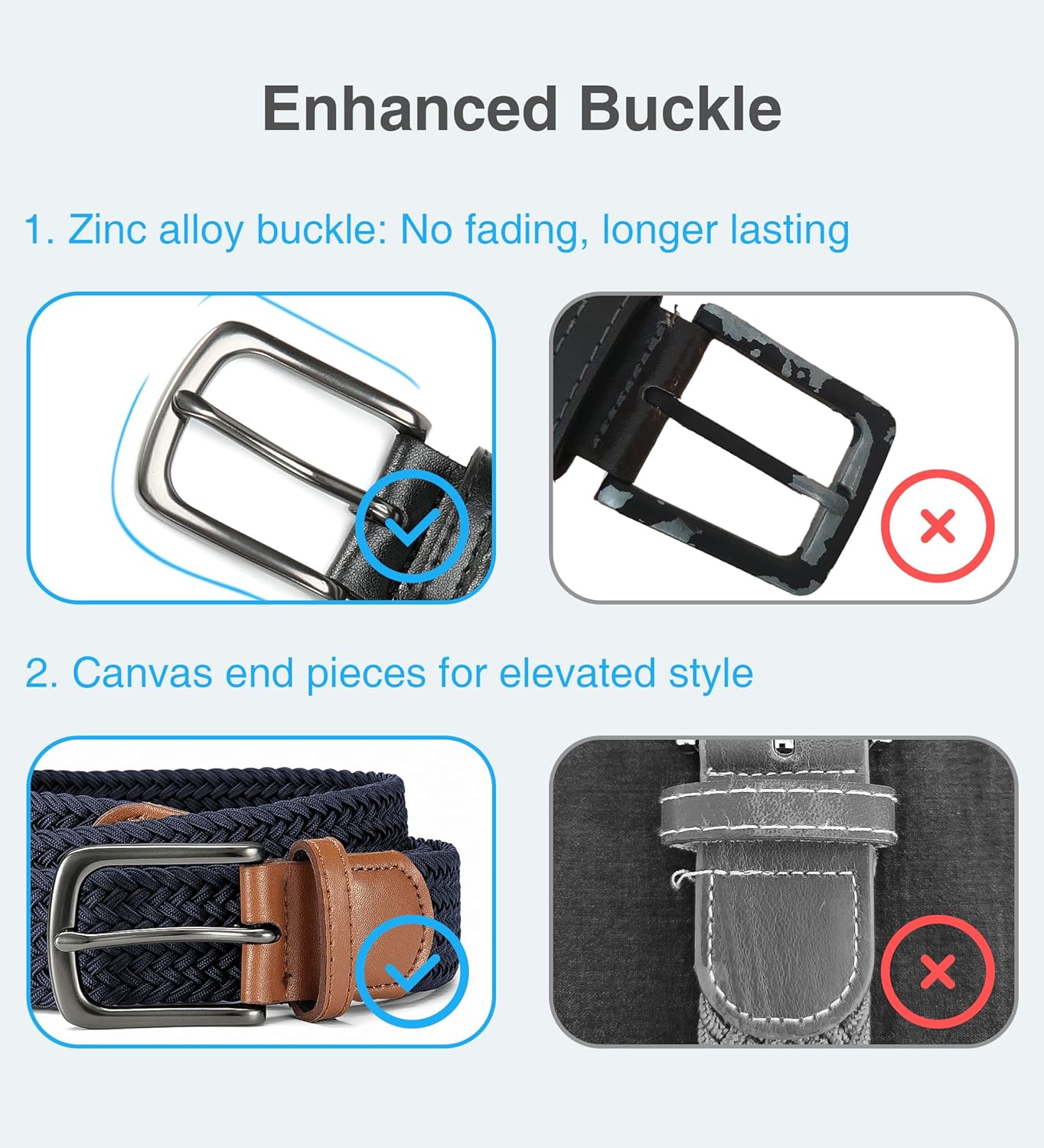 East/18 Men's Perfect Fit Woven Stretch Golf Belt, 6 Pack Bamboo Gift Box - East/18Belt