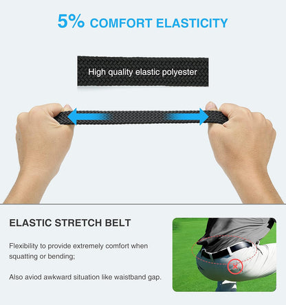 East/18 Men's Perfect Fit Woven Stretch Golf Belt, 6 Pack Bamboo Gift Box - East/18Belt