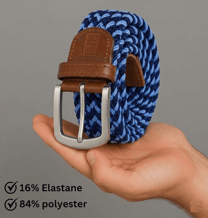 East/18 Men's Perfect Fit Woven Stretch Golf Belt, Atlantic Weave - East/18
