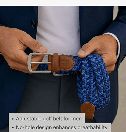 East/18 Men's Perfect Fit Woven Stretch Golf Belt, Atlantic Weave - East/18