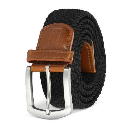 East/18 Men's Perfect Fit Woven Stretch Golf Belt, Black - East/18