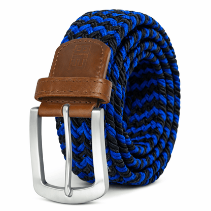 East/18 Men's Perfect Fit Woven Stretch Golf Belt, Blue Voltage - East/18