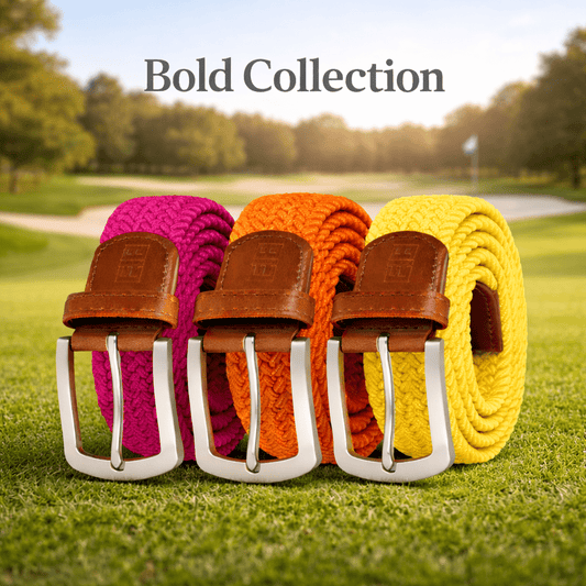 East/18 Men's Perfect Fit Woven Stretch Golf Belt, "Bold" 3 - Pack - East/18