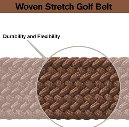 East/18 Men's Perfect Fit Woven Stretch Golf Belt, Brown - East/18