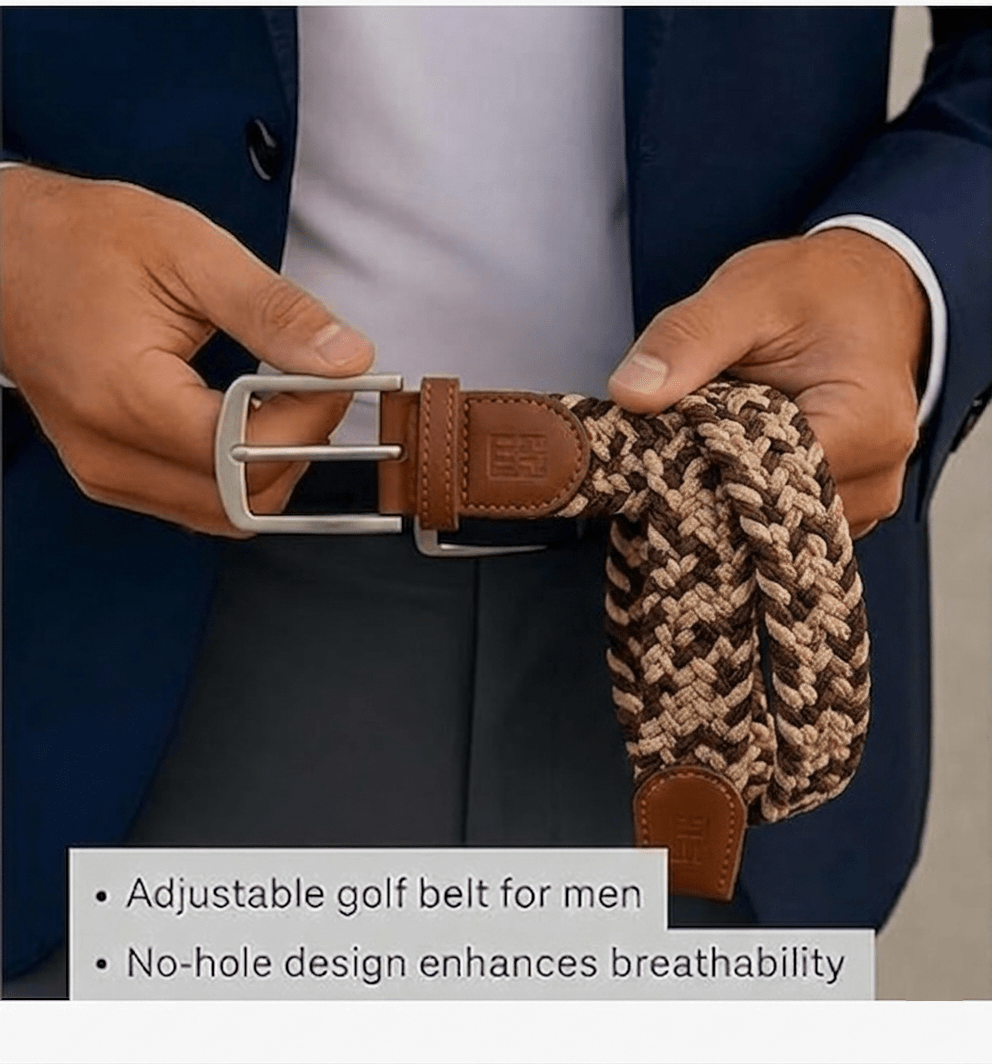 East/18 Men's Perfect Fit Woven Stretch Golf Belt, Canyon Weave - East/18