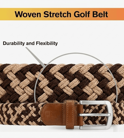 East/18 Men's Perfect Fit Woven Stretch Golf Belt, Canyon Weave - East/18