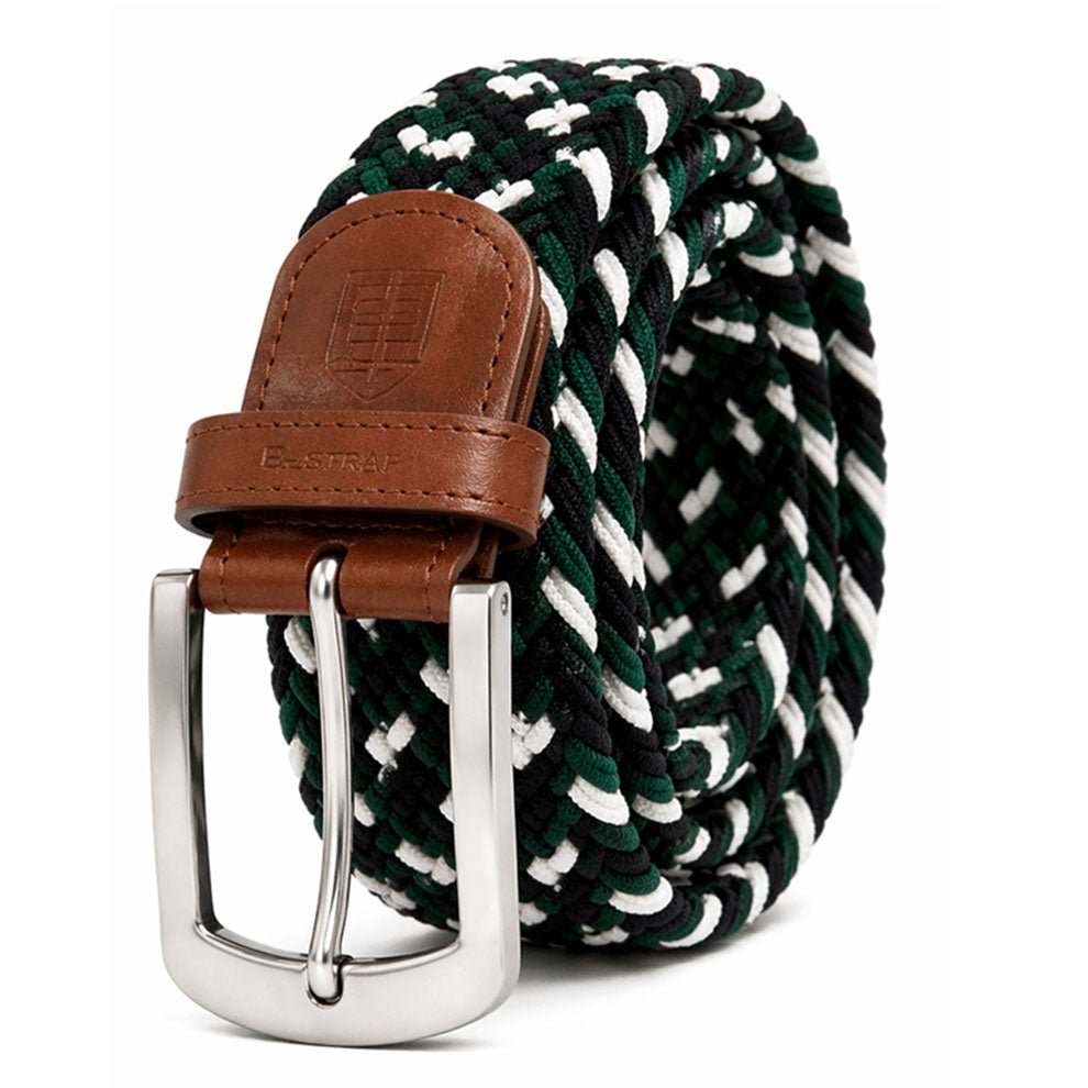 East/18 Men's Perfect Fit Woven Stretch Golf Belt, Evergreen Weave - East/18