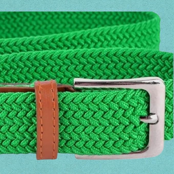 East/18 Men's Perfect Fit Woven Stretch Golf Belt, Green - East/18