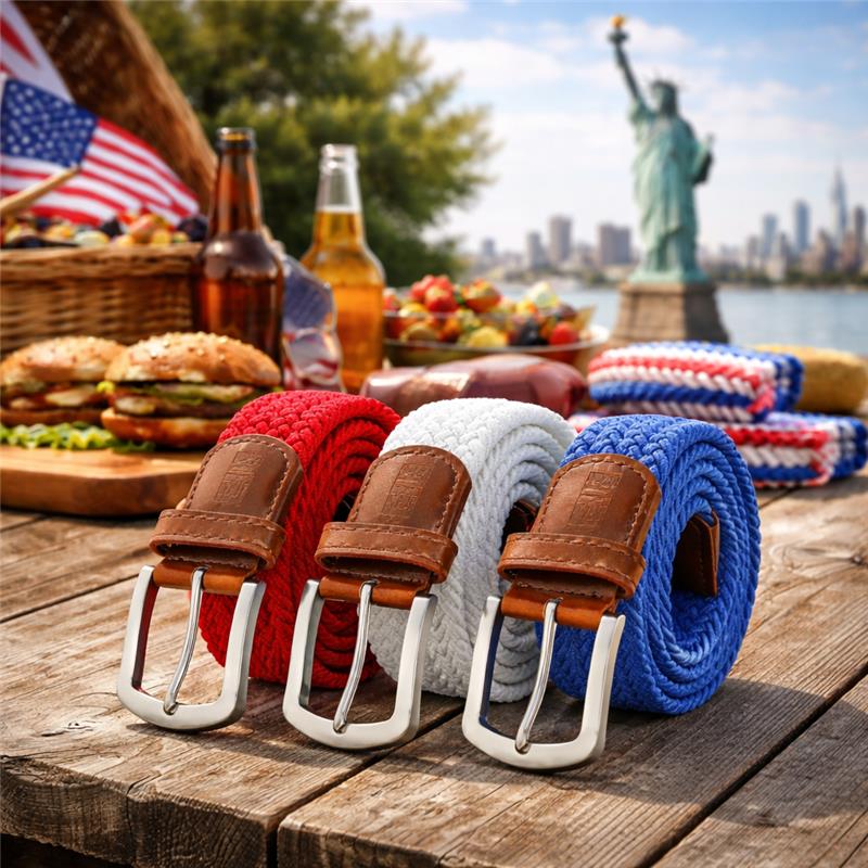 East/18 Men's Perfect Fit Woven Stretch Golf Belt, Liberty, 3 Pack - East/18