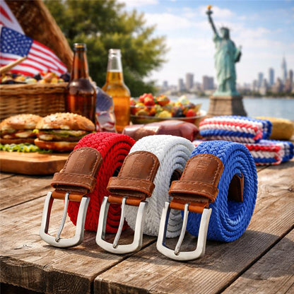 East/18 Men's Perfect Fit Woven Stretch Golf Belt, Liberty, 3 Pack - East/18