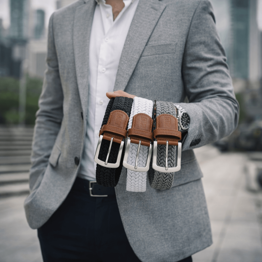 East/18 Men's Perfect Fit Woven Stretch Golf Belt, Monochrome 3 Pack East/18 East/18 Men's Perfect Fit Woven Stretch Golf Belt, Monochrome 3 Pack East/18
