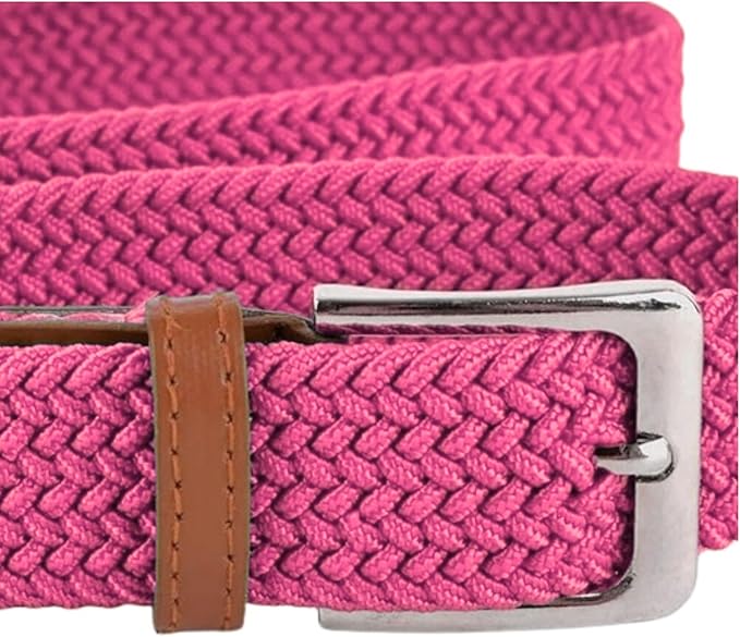 East/18 Men's Perfect Fit Woven Stretch Golf Belt, Neon Pink - East/18