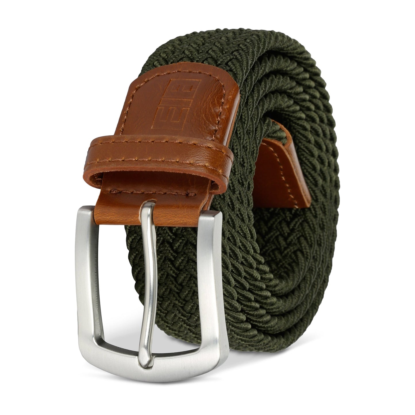 East/18 Men's Perfect Fit Woven Stretch Golf Belt, Olive - East/18