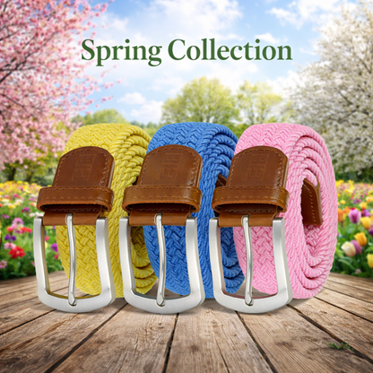 East/18 Men's Perfect Fit Woven Stretch Golf Belt, "Spring" 3 - Pack - East/18