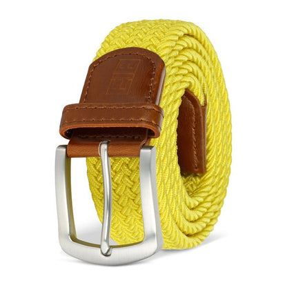 East/18 Men's Perfect Fit Woven Stretch Golf Belt, Yellow - East/18
