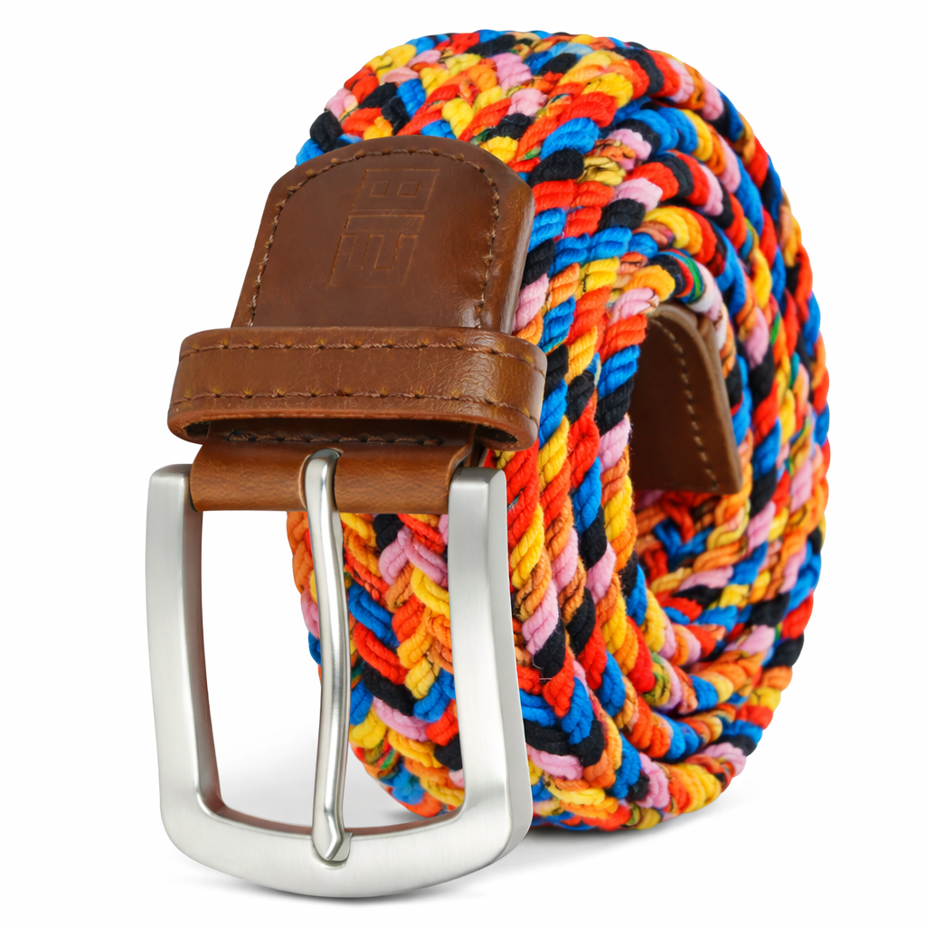 East/18 Perfect Fit Woven Stretch Golf Belt, Carnival - East/18